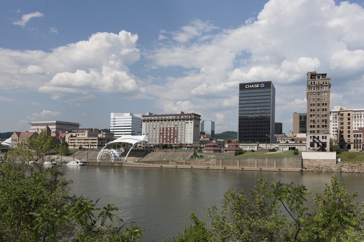 View across the Kanawha River of Charleston, the capital city of West Virginia