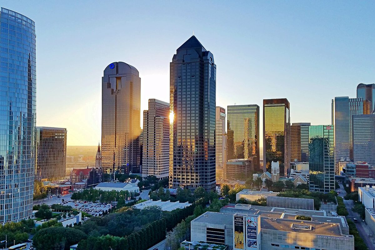 The Dallas skyline with the Arts District