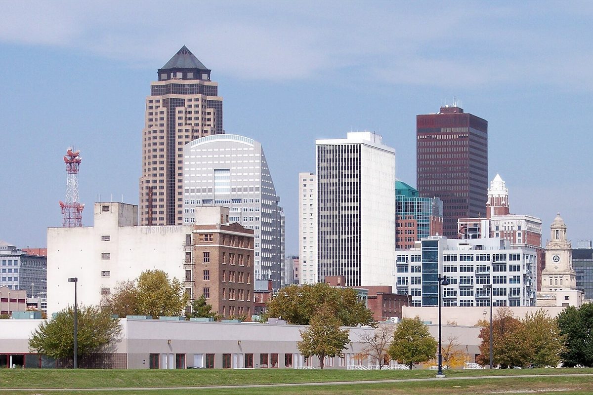 The Des Moines, Iowa skyline