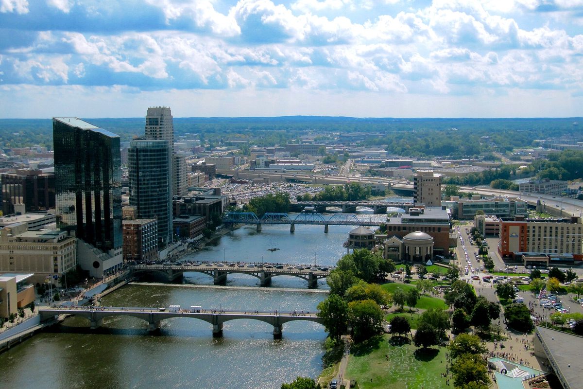 Downtown Grand Rapids, Michigan, seen from River House
