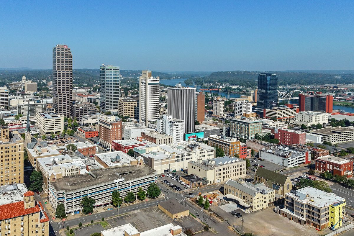 The skyline of Little Rock, Arkansas