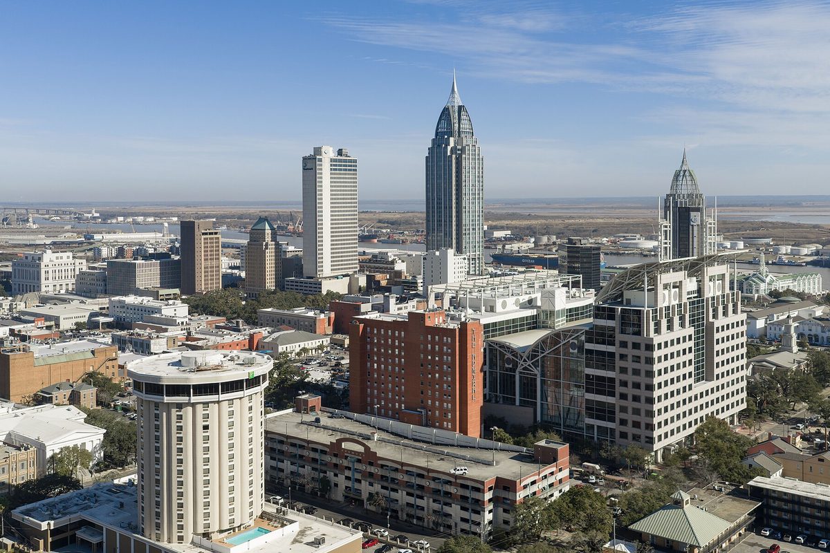The skyline of Mobile, Alabama